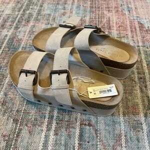 Altar’d State Greige Double Strap Sandals